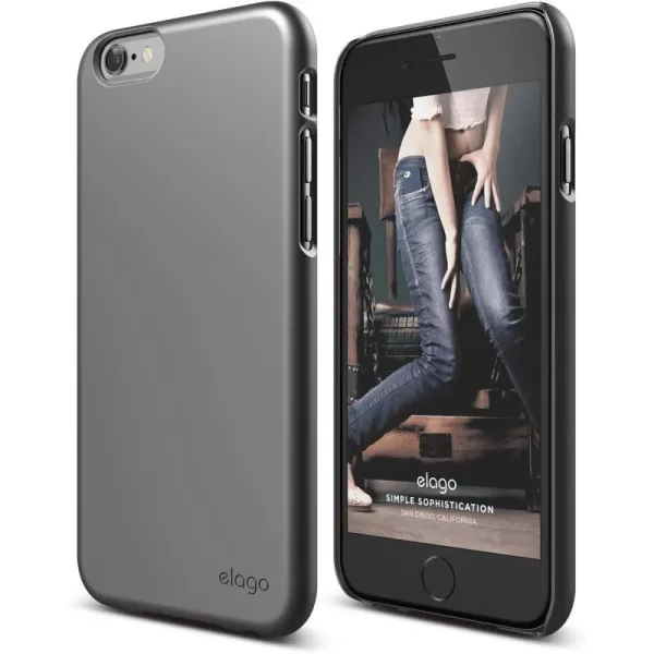 elago iPhone 6S Case S6 Slimfit2 Case for The iPhone 66S 47inch  HD Professional Screen Film Included  Full Retail Packaging Matte Metallic Dark Greyelago iPhone 6S Case S6 Slimfit2 Case for The iPhone 66S 47inch  HD Professional Screen Film Included  Full Retail Packaging Matte Metallic Dark Grey