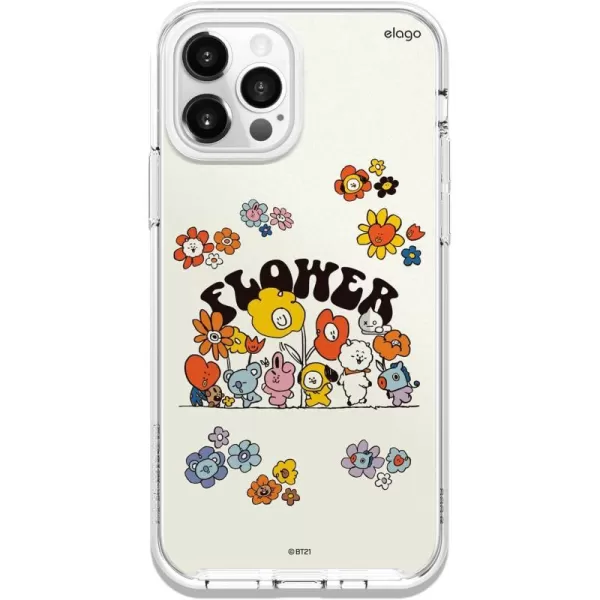 elago l BT21 Flower Hybrid Case Compatible with iPhone 12 61 inch Durable Full Body Protection Raised Lip Screen amp Camera Protection Official Merchandise Flower BouquetFlower Friends