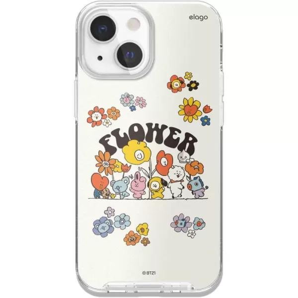 elago l BT21 Flower Hybrid Case Compatible with iPhone 13 Mini 54 inch Durable Full Body Protection Raised Lip Screen amp Camera Protection Official Merchandise Flower FriendsFlower Friends