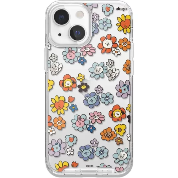 elago l BT21 Flower Hybrid Case Compatible with iPhone 13 Mini 54 inch Durable Full Body Protection Raised Lip Screen amp Camera Protection Official Merchandise Flower FriendsFlower Bouquet