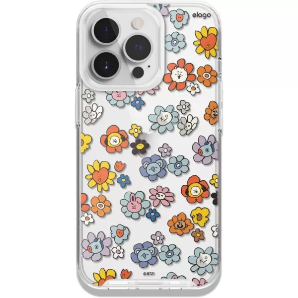 elago l BT21 Flower Hybrid Case Compatible with iPhone 13 Pro 61 inch Durable Full Body Protection Raised Lip Screen amp Camera Protection Official Merchandise Flower FriendsFlower Bouquet