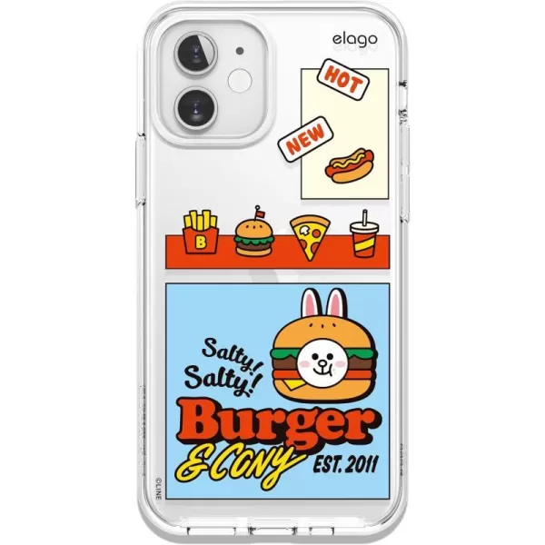 elago l LINE Friends Burger Time Hybrid Case Compatible with iPhone 12 Mini 54 Inch Full Body Protection Screen amp Camera Protection Official Merchandise SallyCONY