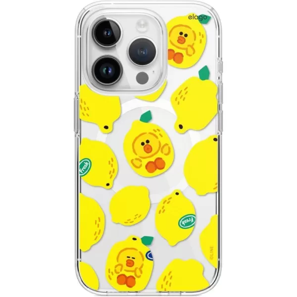 elago l LINE Friends Fruit Shop Case Compatible with iPhone 15 Pro 61 inch Durable Full Body Protection Raised Lip Screen amp Camera Protection Official Merchandise LemonLemon