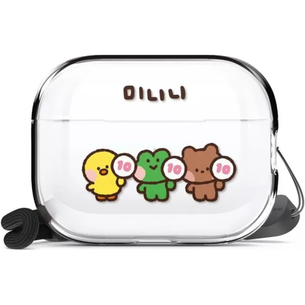 elago l LINE Friends minini Clear Case with Lanyard Compatible with AirPods Pro 2 Durable Full Body Protection Reduced Yellowing Reduced smudging Official Merchandise ConfettiScore