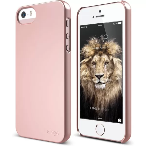 iPhone SE elago Slimfit Case for The iPhone SE  HD Professional Screen Film Included  Full Retail Packaging Soft Feel Rose GoldSoft feel Rose Gold