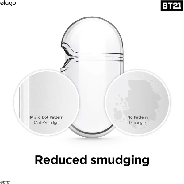 elago BT21 Case Compatible with Apple AirPods Pro Case Clear Case with Keychain Reduce Yellowing and Smudging Supports Wireless Charging Official Merchandise KOYARJ