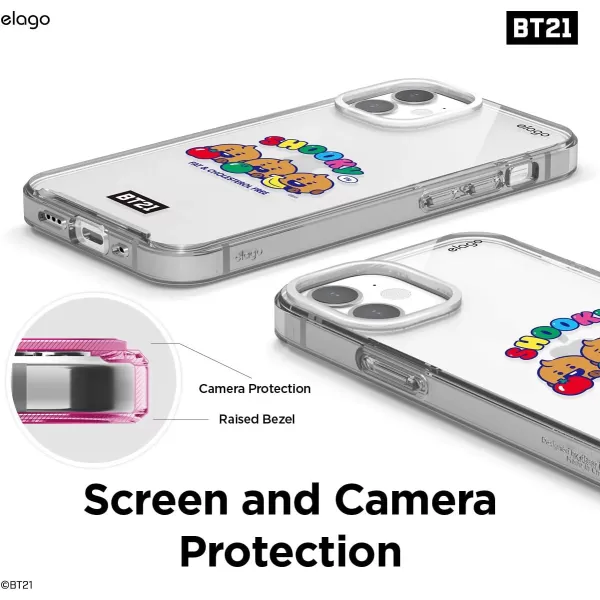 elago BT21 Hybrid Case Compatible with iPhone 12 Mini 54 Inch Durable Full Body Protection Raised Lip Screen amp Camera Protection Official Merchandise CookySHOOOKY