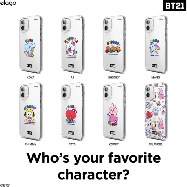 elago BT21 Hybrid Case Compatible with iPhone 12 Mini 54 Inch Durable Full Body Protection Raised Lip Screen amp Camera Protection Official Merchandise CookyRJ