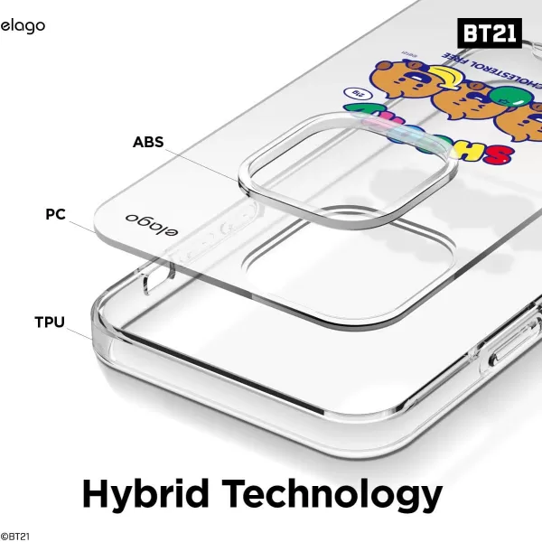 elago BT21 Hybrid Case Compatible with iPhone 12 Mini 54 Inch Durable Full Body Protection Raised Lip Screen amp Camera Protection Official Merchandise CookySHOOOKY