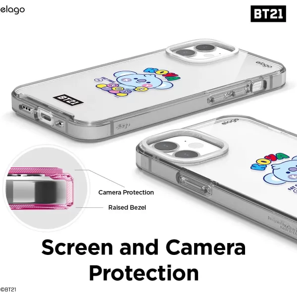 elago BT21 Hybrid Case Compatible with iPhone 12 Mini 54 Inch Durable Full Body Protection Raised Lip Screen amp Camera Protection Official Merchandise CookyKOYA