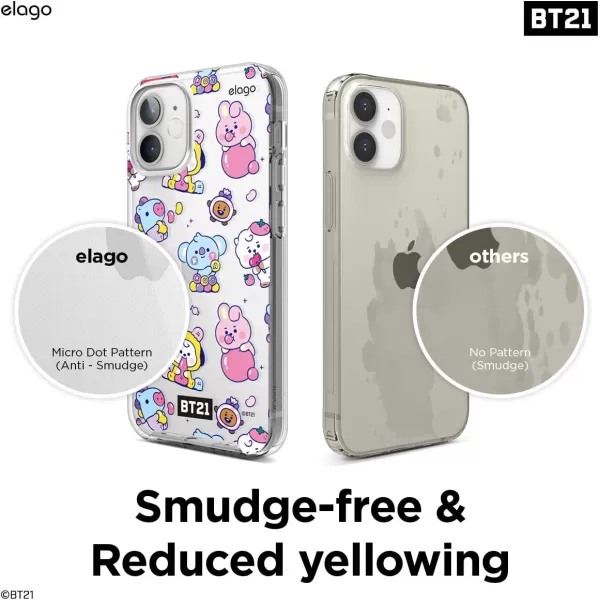 elago BT21 Hybrid Case Compatible with iPhone 12 Mini 54 Inch Durable Full Body Protection Raised Lip Screen amp Camera Protection Official Merchandise Cooky7 Flavors