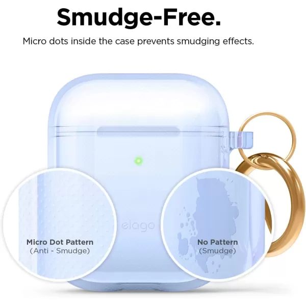 elago Clear Airpods Case with Keychain Designed for Apple Airpods 1 amp 2 LavenderAqua Blue