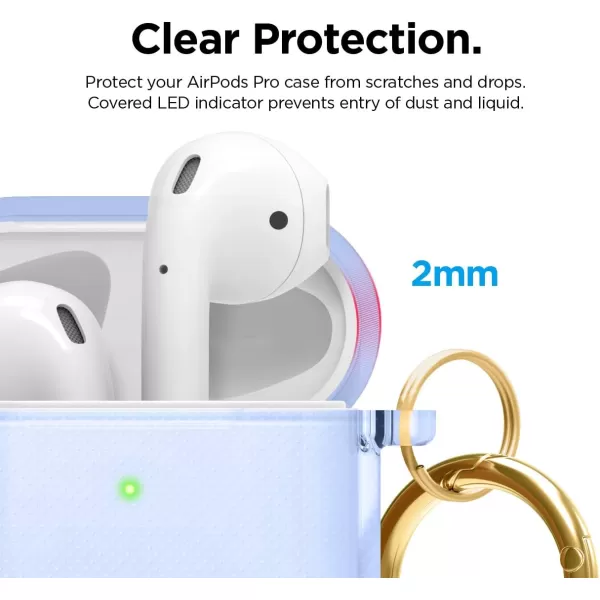 elago Clear Airpods Case with Keychain Designed for Apple Airpods 1 amp 2 LavenderAqua Blue