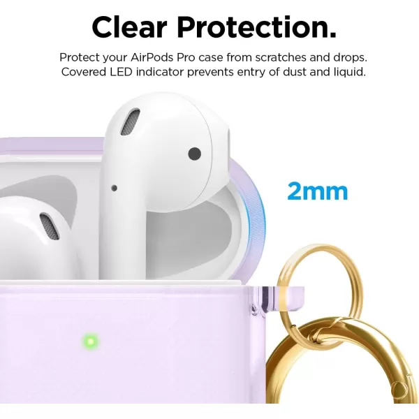 elago Clear Airpods Case with Keychain Designed for Apple Airpods 1 amp 2 LavenderLavender