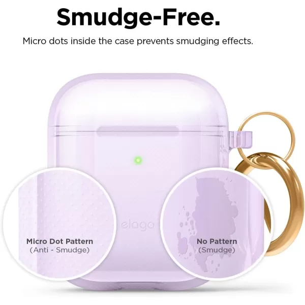 elago Clear Airpods Case with Keychain Designed for Apple Airpods 1 amp 2 LavenderLavender