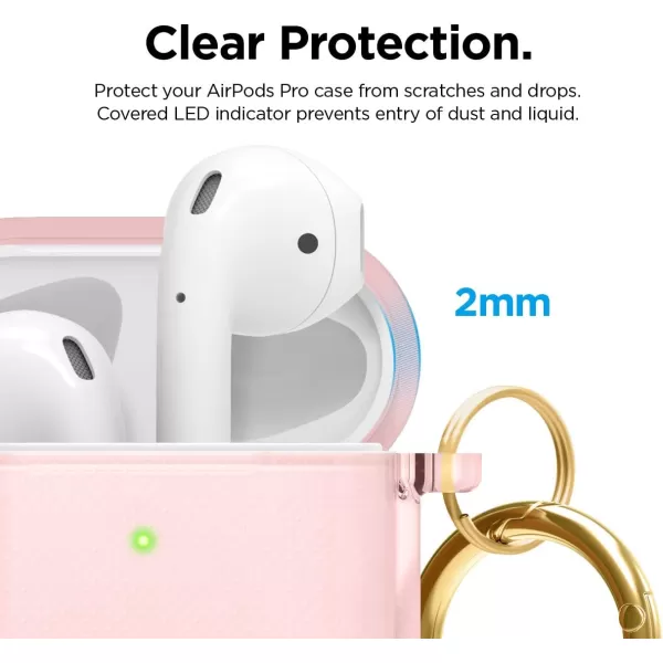 elago Clear Airpods Case with Keychain Designed for Apple Airpods 1 amp 2 LavenderLovely Pink