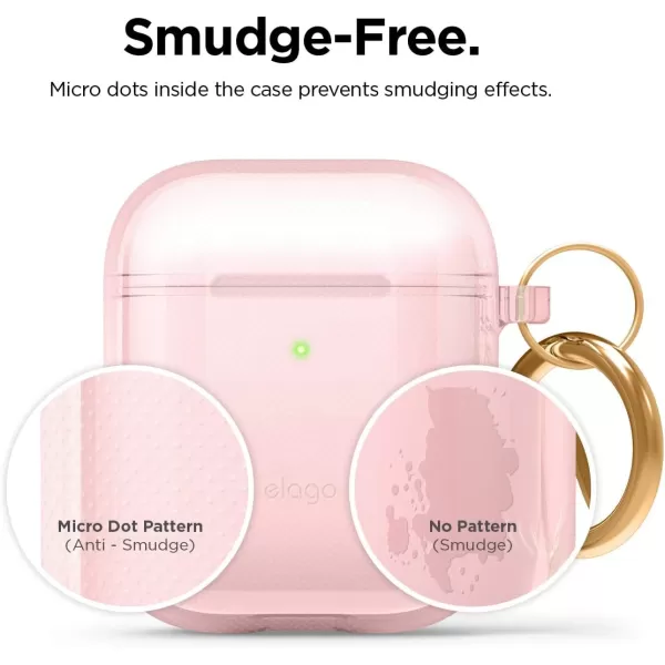 elago Clear Airpods Case with Keychain Designed for Apple Airpods 1 amp 2 LavenderLovely Pink