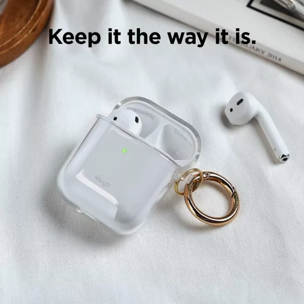 elago Clear Airpods Case with Keychain Designed for Apple Airpods 1 amp 2 LavenderTransparent