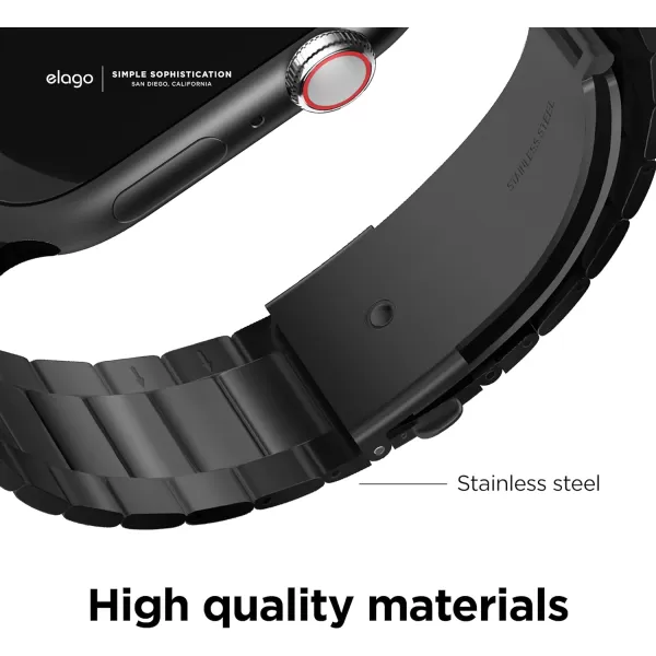 elago Compatible with Apple Watch Band Ultra2UltraSE987654 40mm 41mm 44mm 45mm 49mm Premium Metal Band Adjustable Strap Stainless Steel Replacement Band for Men WomenBlack