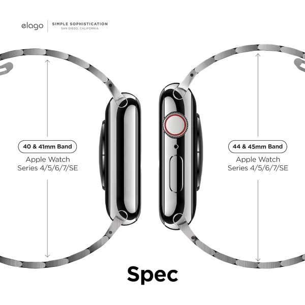 elago Compatible with Apple Watch Band Ultra2UltraSE987654 40mm 41mm 44mm 45mm 49mm Premium Metal Band Adjustable Strap Stainless Steel Replacement Band for Men WomenSilver