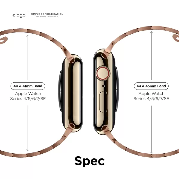 elago Compatible with Apple Watch Band Ultra2UltraSE987654 40mm 41mm 44mm 45mm 49mm Premium Metal Band Adjustable Strap Stainless Steel Replacement Band for Men WomenRose Gold