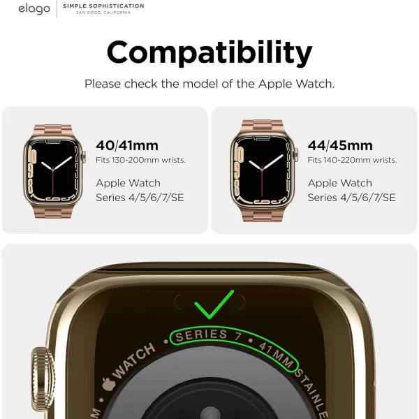 elago Compatible with Apple Watch Band Ultra2UltraSE987654 40mm 41mm 44mm 45mm 49mm Premium Metal Band Adjustable Strap Stainless Steel Replacement Band for Men WomenRose Gold