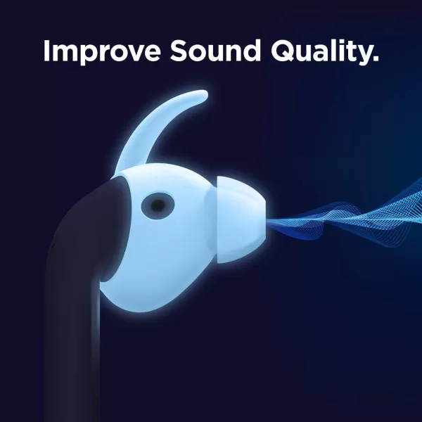 elago Earbuds Hook Cover Compatible with Apple AirPods 2 amp 1 or EarPods Ergonomic Design Durable Construction Full Access 4 Pairs 2 Large  2 Small Nightglow Blueelago Earbuds Hook Cover Compatible with Apple AirPods 2 amp 1 or EarPods Ergonomic Design Durable Construction Full Access 4 Pairs 2 Large  2 Small Nightglow Blue