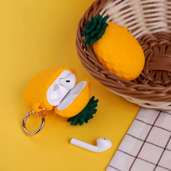 elago Pineapple Case Compatible with AirPods  Cover Cute 3D Design case with Keychain  Compatible with Apple AirPods 2 amp 1elago Pineapple Case Compatible with AirPods  Cover Cute 3D Design case with Keychain  Compatible with Apple AirPods 2 amp 1