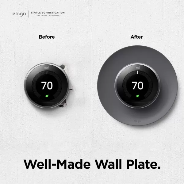 elago Satellite Wall Plate Cover Compatible with Nest Learning Thermostat 1st2nd3rd Generation Sand Pink  Exact Color Match with Nest Durable Material Easy InstallationDark Gray