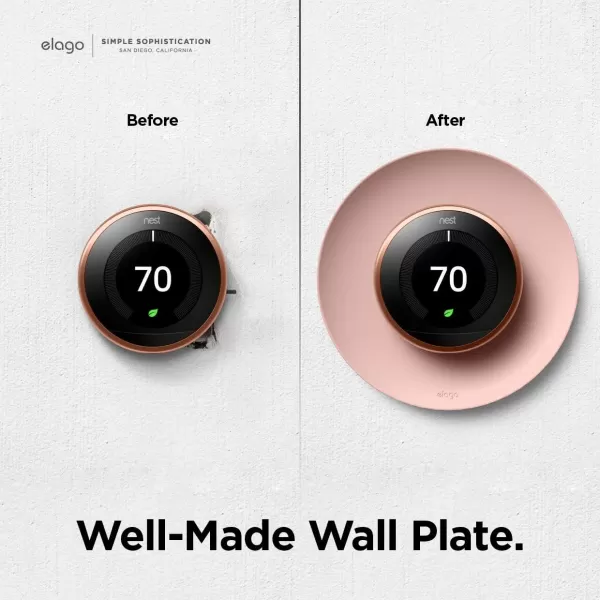 elago Satellite Wall Plate Cover Compatible with Nest Learning Thermostat 1st2nd3rd Generation Sand Pink  Exact Color Match with Nest Durable Material Easy InstallationSand Pink