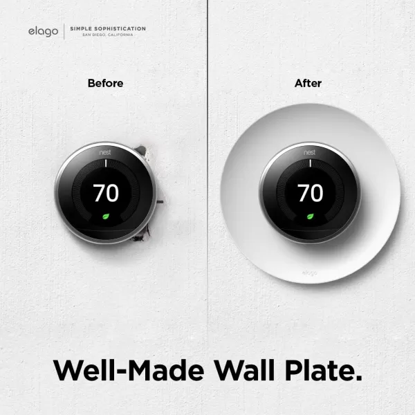 elago Satellite Wall Plate Cover Compatible with Nest Learning Thermostat 1st2nd3rd Generation Sand Pink  Exact Color Match with Nest Durable Material Easy InstallationWhite