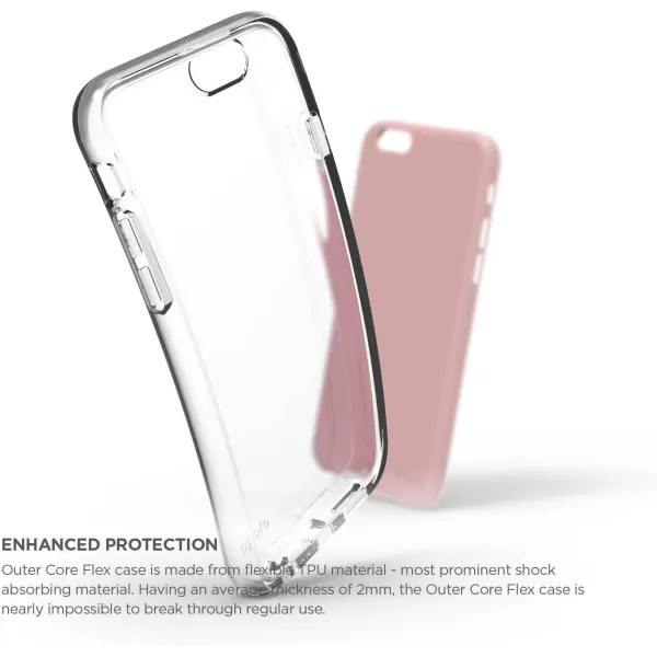 iPhone 6S Case elago Origin FlexBlack  Unique Dual LayerHeavy Shock AbsorptionInterchangeable Inner Case  for iPhone 66SLovely Pink