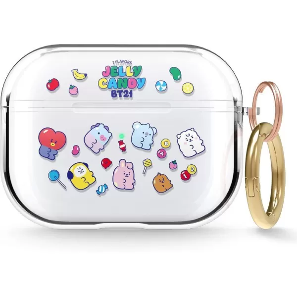 elago BT21 Case Compatible with Apple AirPods Pro Case Clear Case with Keychain Reduce Yellowing and Smudging Supports Wireless Charging Official Merchandise KOYA7FLAVORS