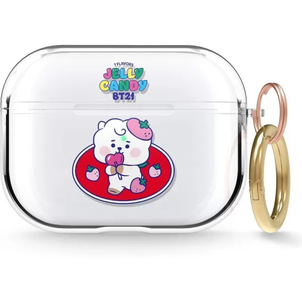 elago BT21 Case Compatible with Apple AirPods Pro Case Clear Case with Keychain Reduce Yellowing and Smudging Supports Wireless Charging Official Merchandise KOYARJ