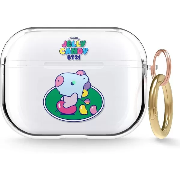 elago BT21 Case Compatible with Apple AirPods Pro Case Clear Case with Keychain Reduce Yellowing and Smudging Supports Wireless Charging Official Merchandise KOYAMANG