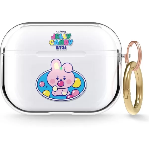 elago BT21 Case Compatible with Apple AirPods Pro Case Clear Case with Keychain Reduce Yellowing and Smudging Supports Wireless Charging Official Merchandise KOYACOOKY