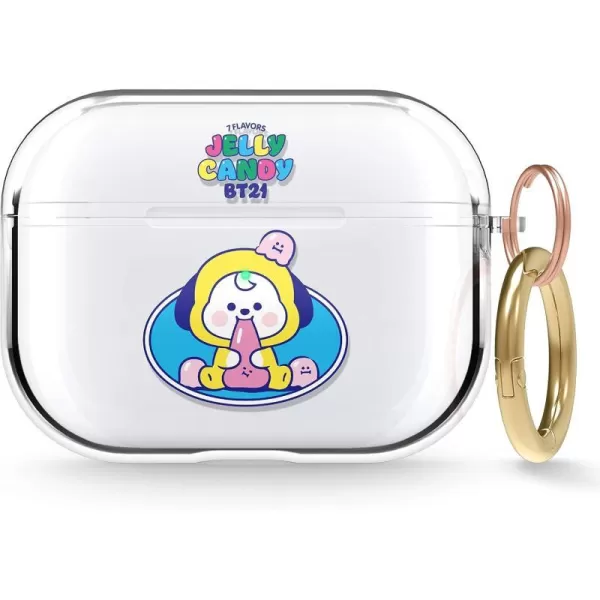 elago BT21 Case Compatible with Apple AirPods Pro Case Clear Case with Keychain Reduce Yellowing and Smudging Supports Wireless Charging Official Merchandise KOYACHIMMY