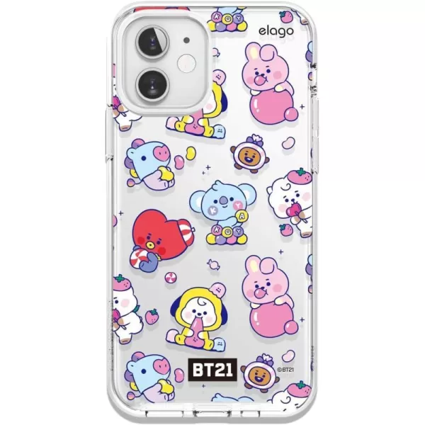 elago BT21 Hybrid Case Compatible with iPhone 12 Mini 54 Inch Durable Full Body Protection Raised Lip Screen amp Camera Protection Official Merchandise Cooky7 Flavors