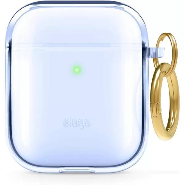 elago Clear Airpods Case with Keychain Designed for Apple Airpods 1 amp 2 LavenderAqua Blue