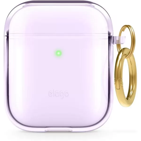 elago Clear Airpods Case with Keychain Designed for Apple Airpods 1 amp 2 LavenderLavender