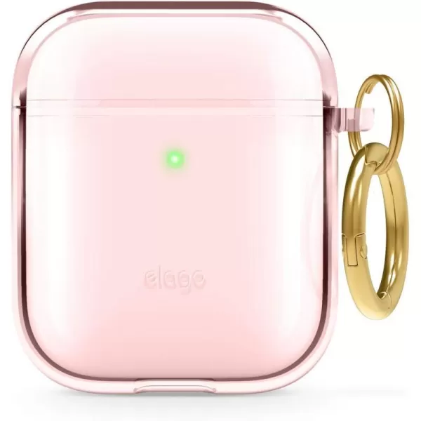 elago Clear Airpods Case with Keychain Designed for Apple Airpods 1 amp 2 LavenderLovely Pink