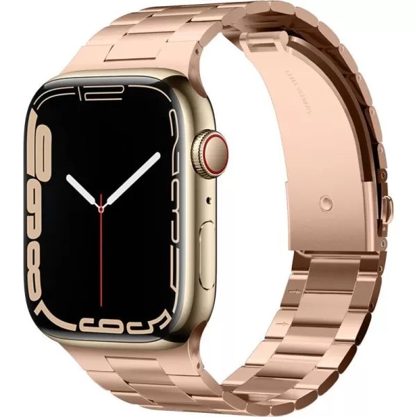 elago Compatible with Apple Watch Band Ultra2UltraSE987654 40mm 41mm 44mm 45mm 49mm Premium Metal Band Adjustable Strap Stainless Steel Replacement Band for Men WomenRose Gold