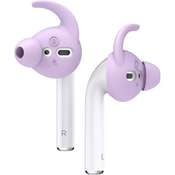 elago Earbuds Hook Cover Compatible with Apple AirPods 2 amp 1 or EarPods Ergonomic Design Durable Construction Full Access 4 Pairs 2 Large  2 Small Neon YellowLavender