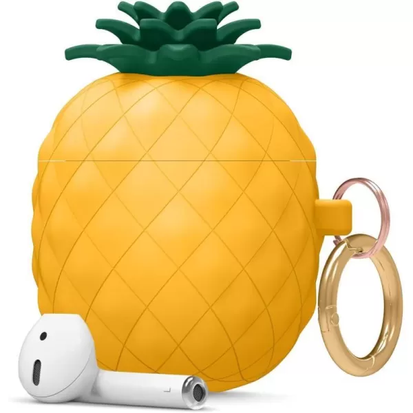 elago Pineapple Case Compatible with AirPods  Cover Cute 3D Design case with Keychain  Compatible with Apple AirPods 2 amp 1elago Pineapple Case Compatible with AirPods  Cover Cute 3D Design case with Keychain  Compatible with Apple AirPods 2 amp 1