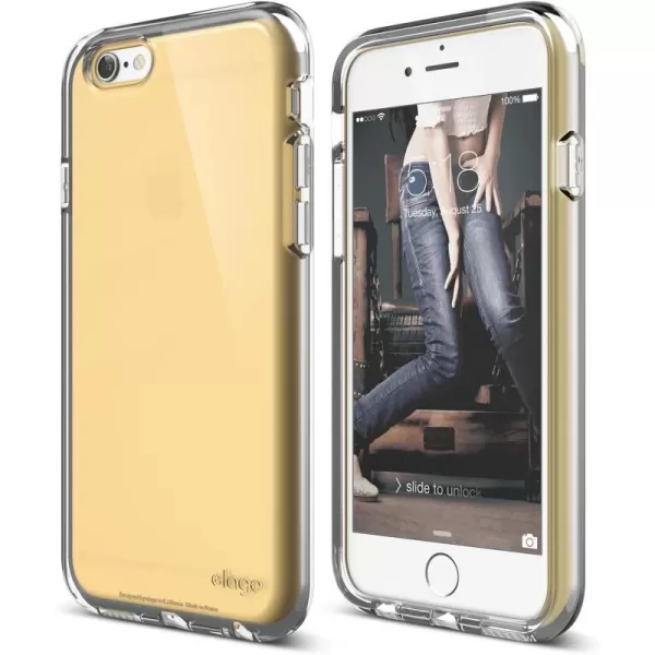 iPhone 6S Case elago Origin FlexBlack  Unique Dual LayerHeavy Shock AbsorptionInterchangeable Inner Case  for iPhone 66SCreamy Yellow