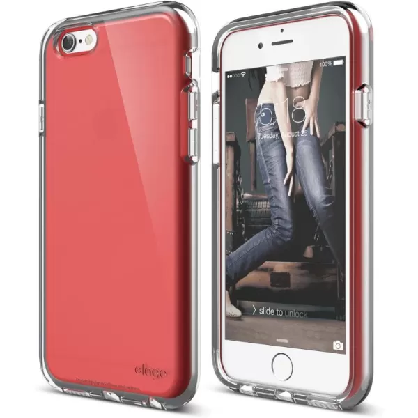 iPhone 6S Case elago Origin FlexBlack  Unique Dual LayerHeavy Shock AbsorptionInterchangeable Inner Case  for iPhone 66SExtreme Red