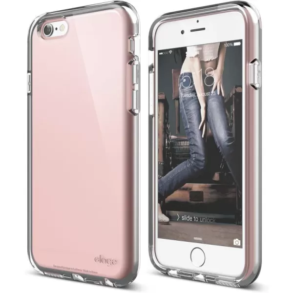 iPhone 6S Case elago Origin FlexBlack  Unique Dual LayerHeavy Shock AbsorptionInterchangeable Inner Case  for iPhone 66SLovely Pink