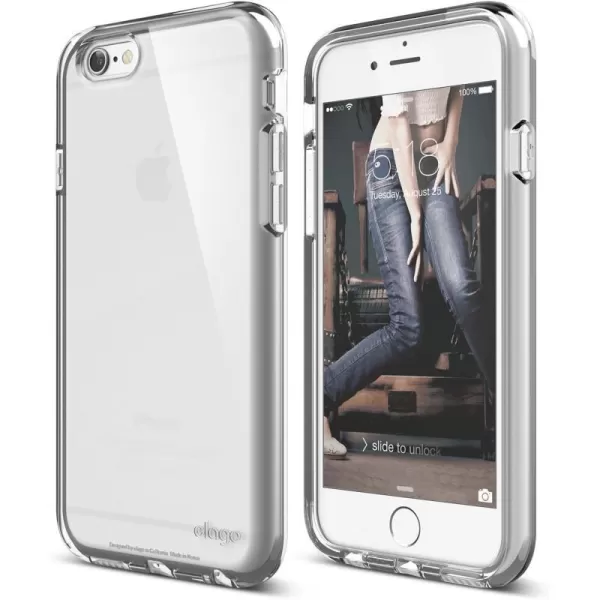 iPhone 6S Case elago Origin FlexBlack  Unique Dual LayerHeavy Shock AbsorptionInterchangeable Inner Case  for iPhone 66SWhite