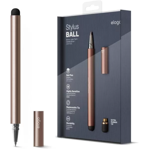 elago Stylus BallChocolate  Premium AluminumBallpoint PenReplaceable Extra Tip Included  for iPad iPad Pro iPad Mini and iPhoneChocolate