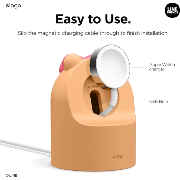 elago  LINE Friends W2 Charger Stand Compatible with Apple Watch Series Ultra2Ultra9876SE54321SE 49mm 45mm 44mm 42mm 41mm 40mm 38mm Nightstand Mode SallyCHOCO